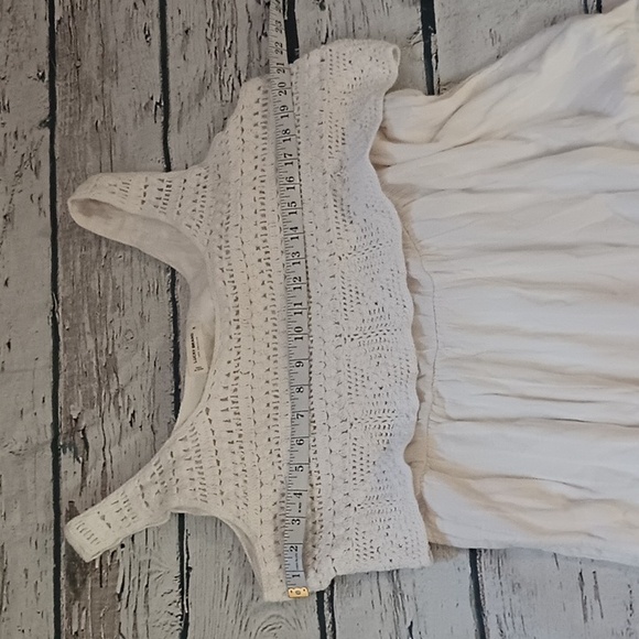 Lucky Brand Ivory White Cotton Blend Crochet Wide Leg Boho Crop Jumpsuit XL - Picture 4 of 8